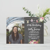 Invitation Craie rustique de fête d'anniversaire de photo de (Debout devant)