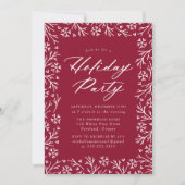 Invitation Cranberry Élégante Fête des Fêtes de Flambeau de n (Devant)