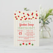 Invitation Cranberry et Popcorn Rustic Beboard Noël (Debout devant)