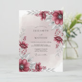 Invitation Cranberry Red Lush Winter Wedding (Debout devant)