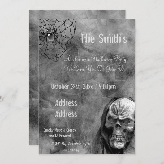 Invitation Crâne (Devant / Derrière)