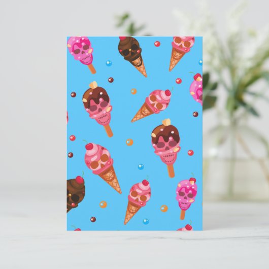 Invitation crâne à glace halloween (Debout devant)