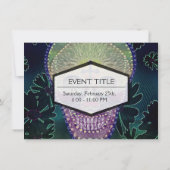 Invitation Crâne à sucre aux couleurs arc-en-ciel, coeurs (Dos)