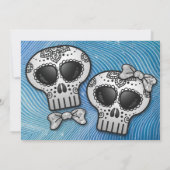 Invitation Crâne à sucre noir et blanc moderne Mariage élégan (Dos)
