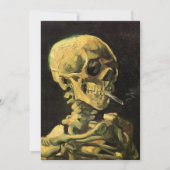 Invitation Crâne avec cigarette allumée par Van Gogh Hallowee (Devant)