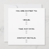 Invitation Crâne bleu et os croisés. (Dos)