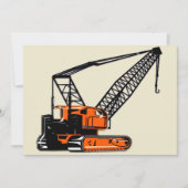 Invitation Crane de construction orange (Devant)