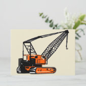 Invitation Crane de construction orange (Debout devant)