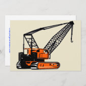 Invitation Crane de construction orange (Devant / Derrière)