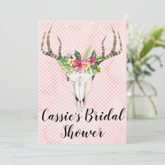 Invitation Crâne de l'île Boho (Debout devant)