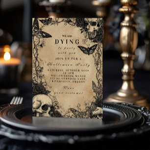 Invitation Crâne de papillon de nuit victorien sombre Rassemb
