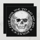 Invitation crâne de pirate (Devant / Derrière)