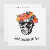 Invitation Crâne de rose - Jusqu'à ce que la mort nous sépare (Devant / Derrière)