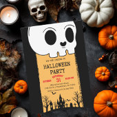Invitation Crâne de squelette cimetière noir gothique Hallowe
