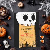 Invitation Crâne de squelette cimetière noir gothique Hallowe
