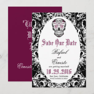 Invitation Crâne de sucre abstrait gothique Enregistrer la da