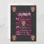 Invitation Crâne de sucre en bois sculpté avec des Couronnes  (Dos)