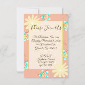 Invitation Crâne de Sucre Rose Douce de Hanche de Rose Hippie (Dos)