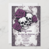 Invitation crâne de sucre rustique - Jour des mort (Devant)