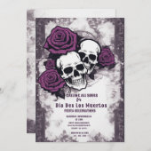 Invitation crâne de sucre rustique - Jour des mort (Devant / Derrière)