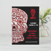 Invitation Crâne de sucre sanglant (Debout devant)