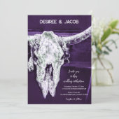 Invitation Crâne de taureau violet foncé de campagne occident (Debout devant)