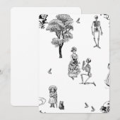 Invitation crâne de toile squelette victorien halloween (Devant / Derrière)