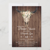Invitation Crâne de vache boho rustique sur Fête des mariées  (Devant)