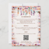 Invitation Crâne de vache floral rustique de Boho occidental (Dos)