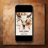 Invitation Crâne de vache rustique Floral Fête des mariées de