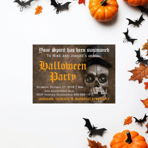 Invitation Crâne Déplaisant crâne Éffrayant avec parti d'Hall