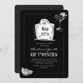 Invitation Crâne des années 20 de RIP Black 30th Birthday Par (Devant / Derrière)