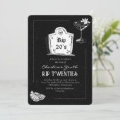 Invitation Crâne des années 20 de RIP Black 30th Birthday Par (Debout devant)