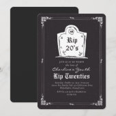 Invitation Crâne des années 20 de RIP Black 30th Birthday Par (Devant / Derrière)