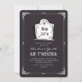 Invitation Crâne des années 20 de RIP Black 30th Birthday Par (Devant)