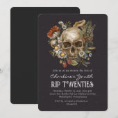 Invitation Crâne des années 20 Floral 30th Birthday Party (Devant / Derrière)