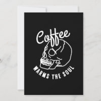 crâne d'Halloween Le café réchauffe l'âme blanc