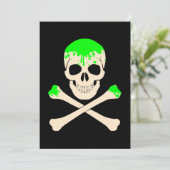 Invitation crâne d'Halloween slime squelette de crossbones (Debout devant)