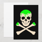 Invitation crâne d'Halloween slime squelette de crossbones (Devant / Derrière)