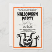 Invitation Crâne diable de la fête d'Halloween moderne (Devant)