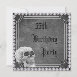 Invitation Crâne & Diamants Double Face 55e Anniversaire
