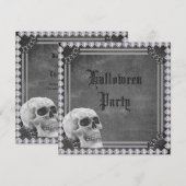 Invitation Crâne & Diamants Double Face Halloween (Devant / Derrière)