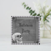 Invitation Crâne & Diamants Double Face Halloween (Debout devant)