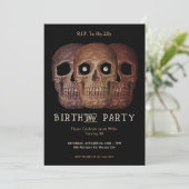 Invitation Crâne drôle Brown Gothique Anniversaire RIP à ses  (Debout devant)