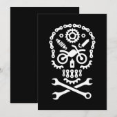 Invitation Crâne drôle d'Halloween Motocross Moto Dirt (Devant / Derrière)