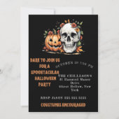 Invitation Crâne éffrayant et art Citrouille (Devant)