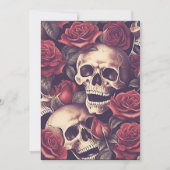 Invitation crâne éffrayant gothique vintage et halloween rose (Devant)