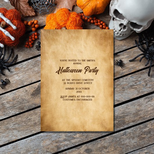 Invitation crâne éffrayant gothique vintage et halloween rose