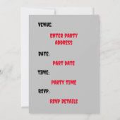 Invitation Crâne effrayant personnalisé Fête d'Halloween (Dos)