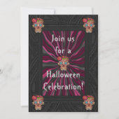 Invitation Crâne en sucre à l'aspect de bois sculpté avec cou (Devant)